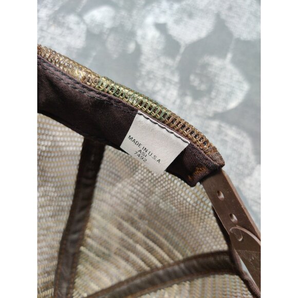 "Buck Stop" Embossed Mesh Back Flat Brim Adjustable Snapback Hat USA Vintage - Picture 11 of 11